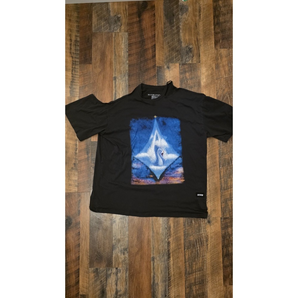 pushBUTTON Korea Swan Graphic Cut-Out Asymmetrical Overfit Tee SS21 PB2120204W